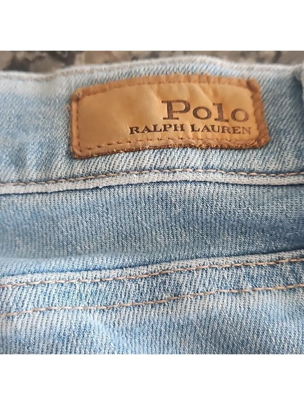 Polo Ralph Lauren Tompkins Skinny Jeans Distressed Light Blue Size 26